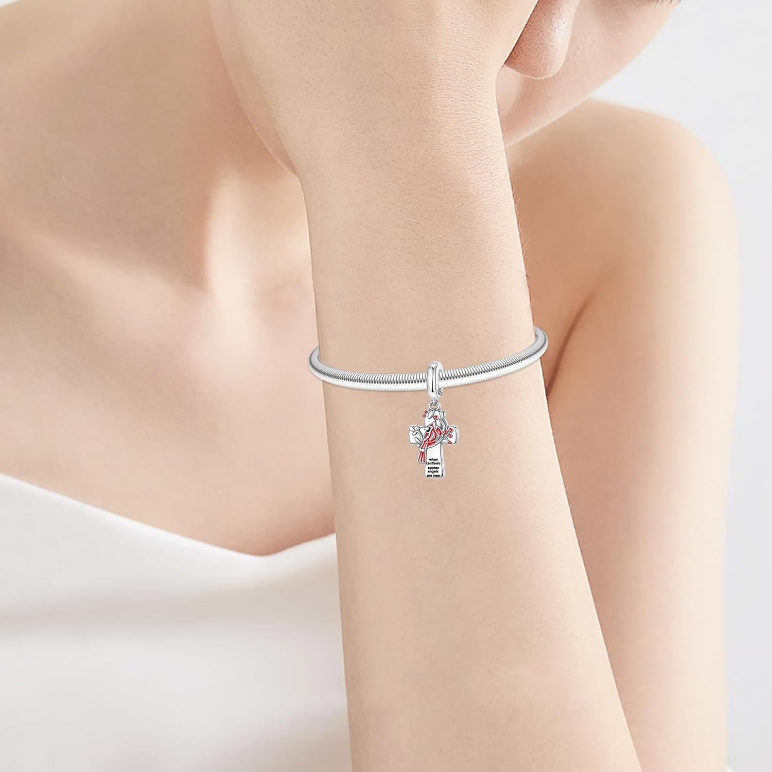 Angel Cross Butterfly Ice Cream Charm 925 Sterling Silver Charm Fits Women's Charm Bracelet & Necklace Jewelry Gifts for Women Family Friends - Image 3