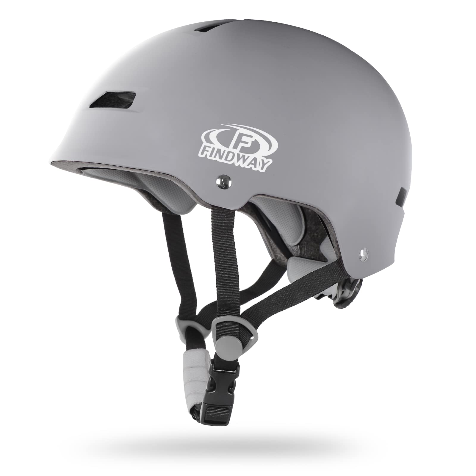 Findway Skateboard Helmet, Bike Helmet for Adults Youth Kids, Men Women Boys Girls with 2 Sets of Breathable Replacement Pads, Adjustable and Lightweight Bicycle Helmet for Cycling Scooter Skating, S/M/L