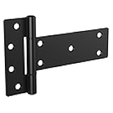 National Hardware N166-035 6-in Industrial T Black Gate Hinge, 2 Count
