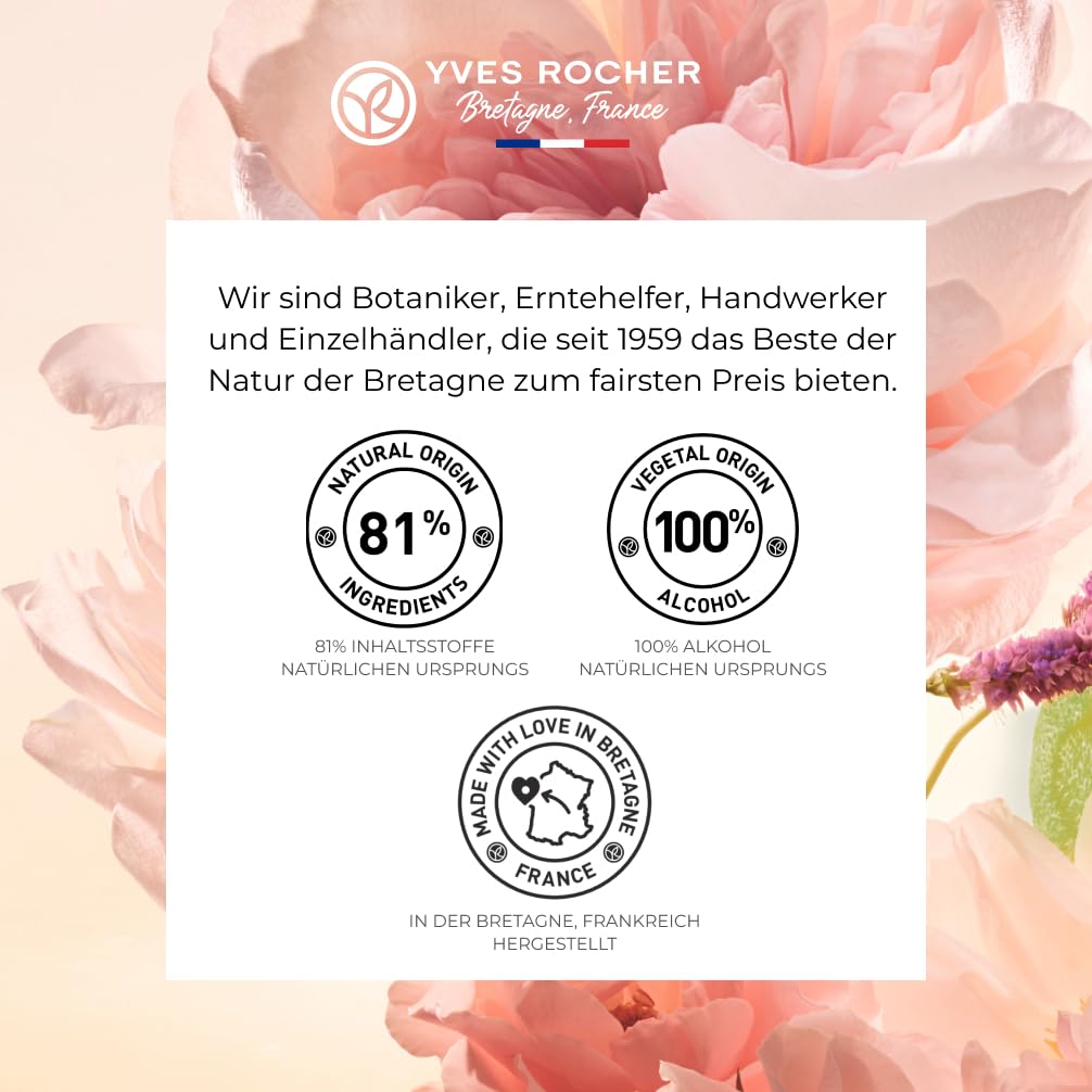 Yves Rocher Eau de Parfum Comme une Evidence Flacone 100ml | Profumi per Donna - Rosa e bergamotto - Fragranza floreale verde e note di chypre - Fabbricato in Francia - Idea regalo
