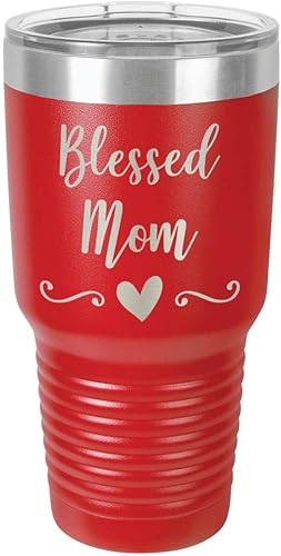 Taza de viaje con grabado láser con pajita y texto en inglés "BlessSED MOM 30oz" con divertidas citas para comparar con la idea de regalo del día de