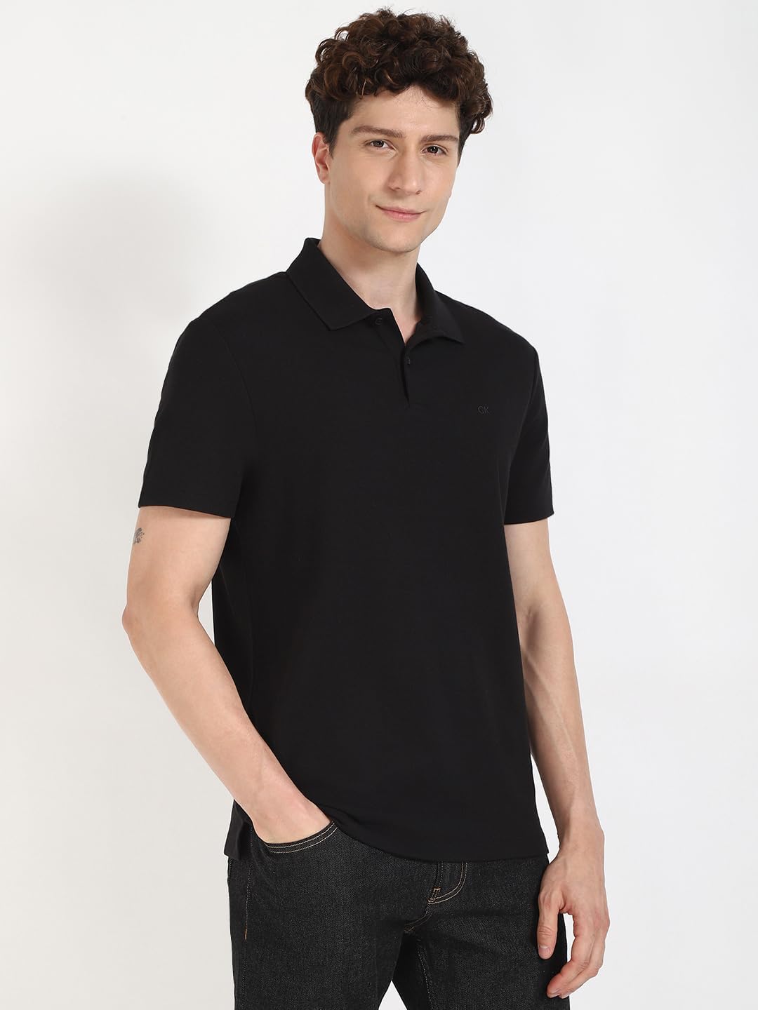 Calvin Klein Mens Micro Waffle Polos - Image 4