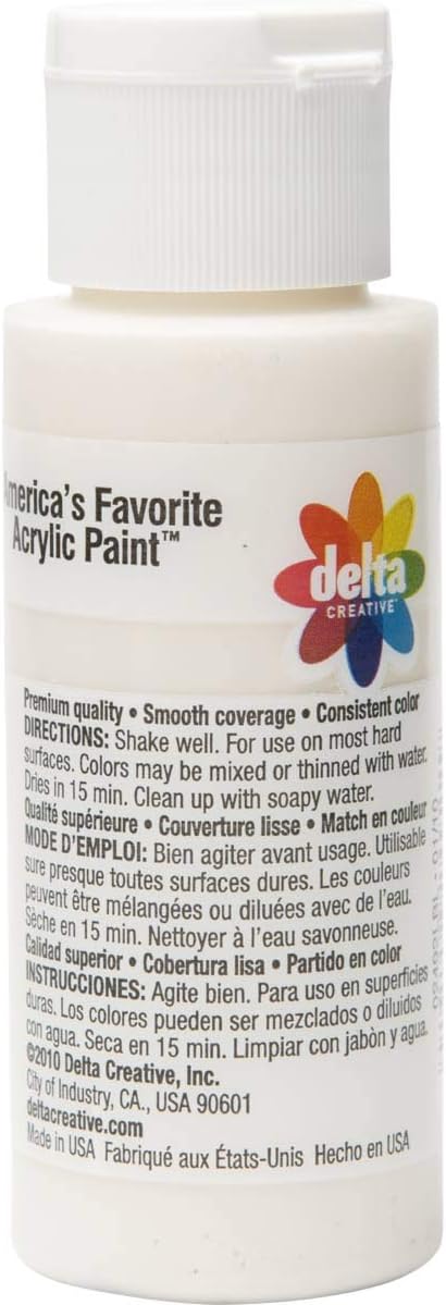 Delta Creative Ceramcoat Acrylic Paint in Assorted Colors (2 oz), 2492, Oyster White (Pack of 5)