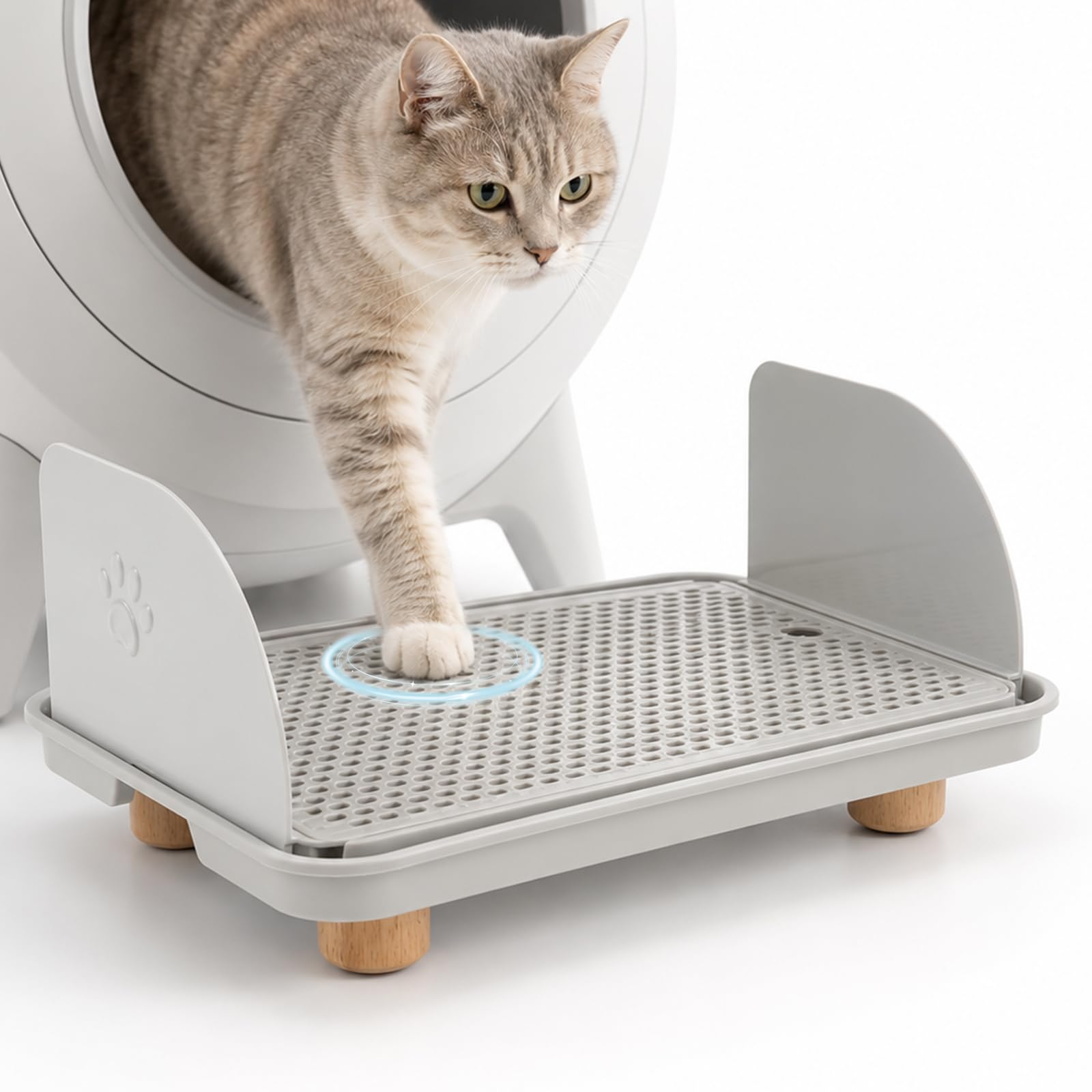Katzenstreu-Rampe mit Auffangfunktion – Universelle Einstiegshilfe für Kätzchen und ältere Katzen – Leicht zu reinigende Katzentoiletten-Trittstufe – Katzentoiletten-Rampe – Cat Litter Box Step