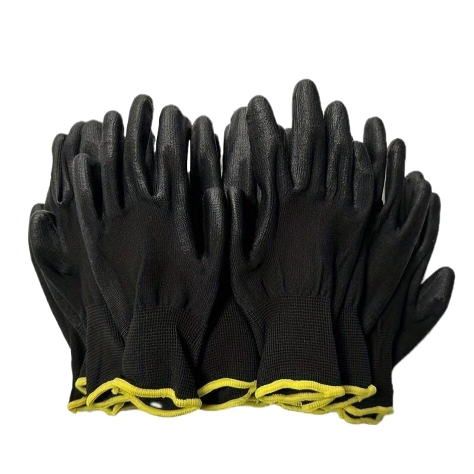 Genérico Guantes de seguridad con palma recubierta de nitrilo y poliuretano (12-36 pares) - Resistentes for trabajos mecánicos y manipulación de herramientas(Black 24 pairs,L)