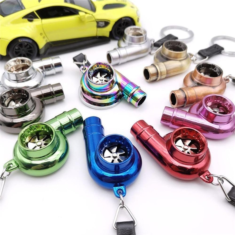 New 2024 Mini Turbo Turbocharger Keychain Spinning Turbine