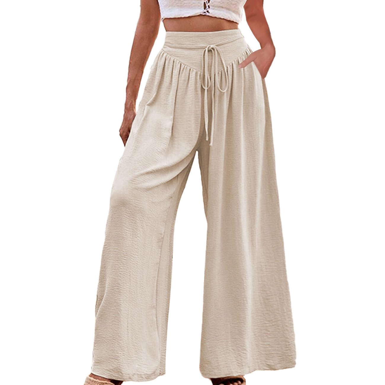 Pantalone A Palazzo In Tessuto Confort - Wally Studio Moda - Foto 14