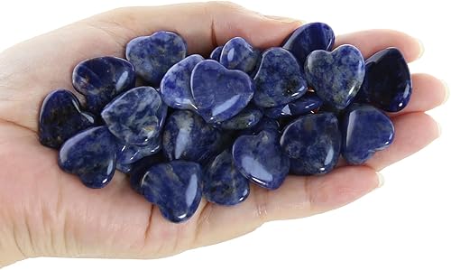 Miniatura 2 de Piedras de corazón de lapislázuli naturales pulidos, cristales y piedras curativas de cuarzo a granel para Wicca, Reiki, energía curativa, piedras