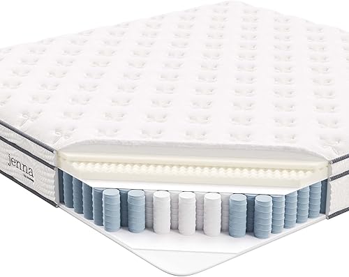 Miniatura 5 de Modway Jenna - Colchón King de muelles interiores (8 pulgadas), Espuma, Blanco
