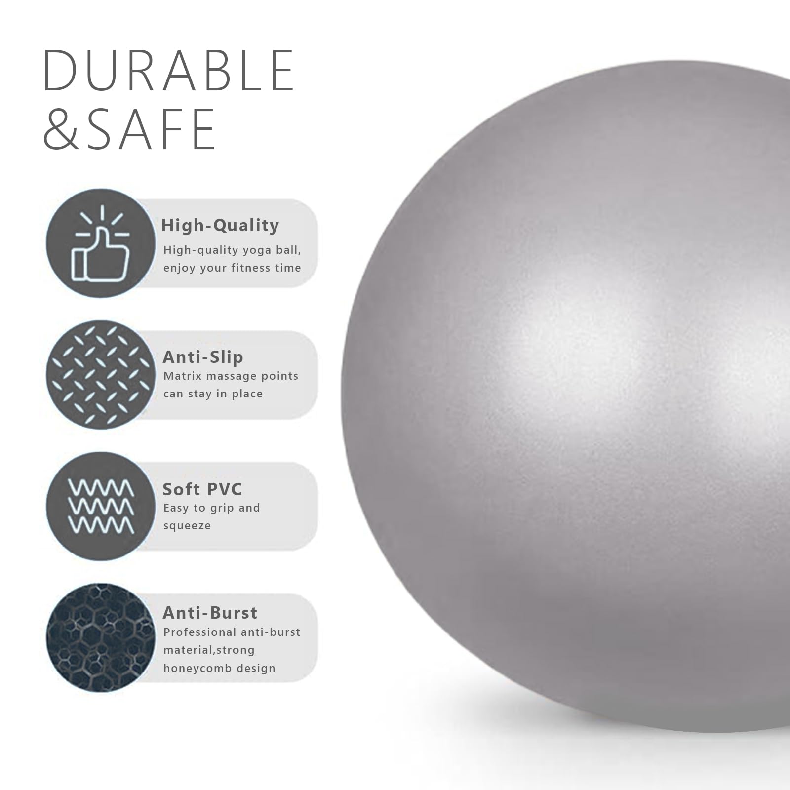 flintronic Yoga Pilates Palla, 25 CM Palla Pilates Piccola, Palla Fitness, Yoga Fitness Ball, Palla da Ginnastica per Yoga, per Esercizi Addominali e Spalla Eserciz di Equilibrio