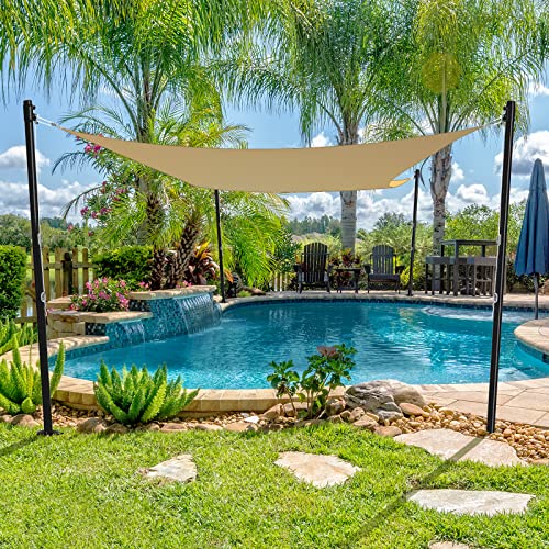 Shade Sail Poles,Height-Adjustable Sun Shade Poles,Double-Fold Pulley Sun Sail Poles For Patio Lawn Garden Deck Playground Backyard(Black) #TOP7