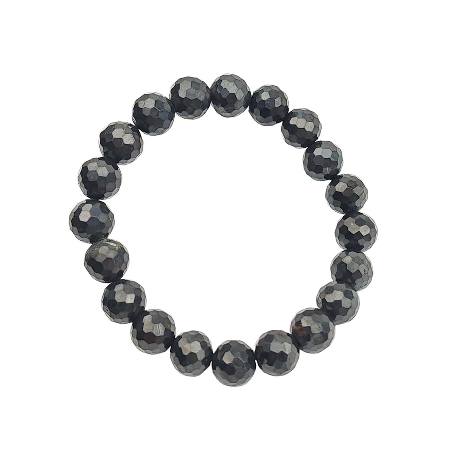Natural Shungite Bracelet 7mm/9mm Faceted Beads – Personal Protection, Meditation, Crystal Healing Jewelry for Men & Women - Image 2