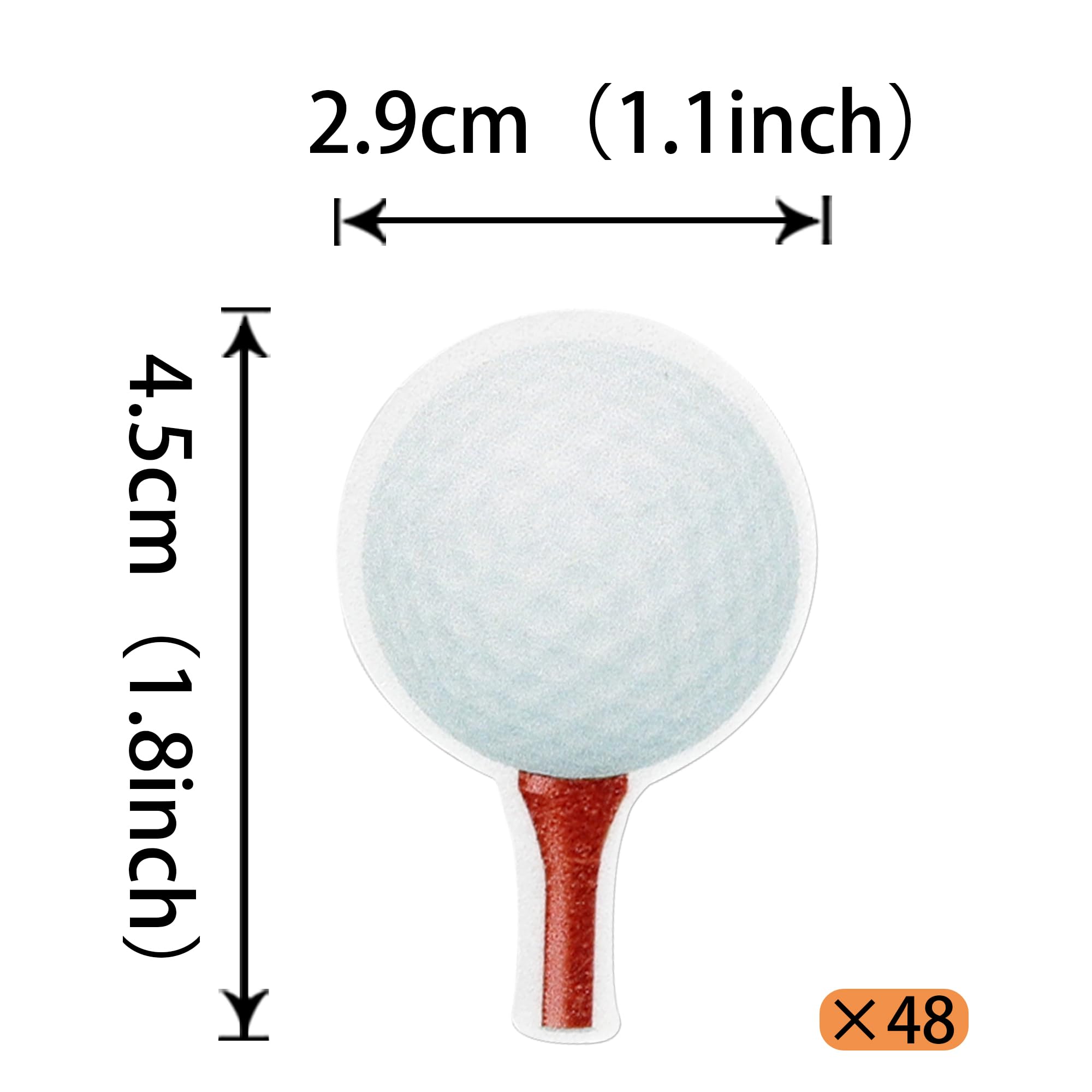 SYKYCTCY 48 Pack Edible Golf Cupcake Toppers Sports Golf Ball Cupcake Picks For Water Baby Shower Golf Outdoor Sports Players Theme Kids Birthday Party Cake Decorations Supplies - Image 2