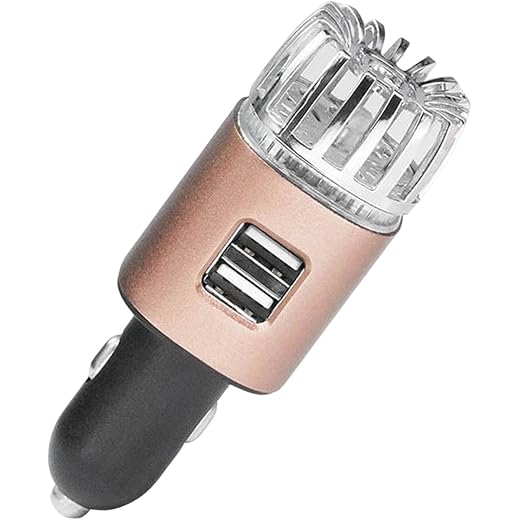 Merishopp 2 in 1 Car Air Purifier Ionizer with Dual USB Char
