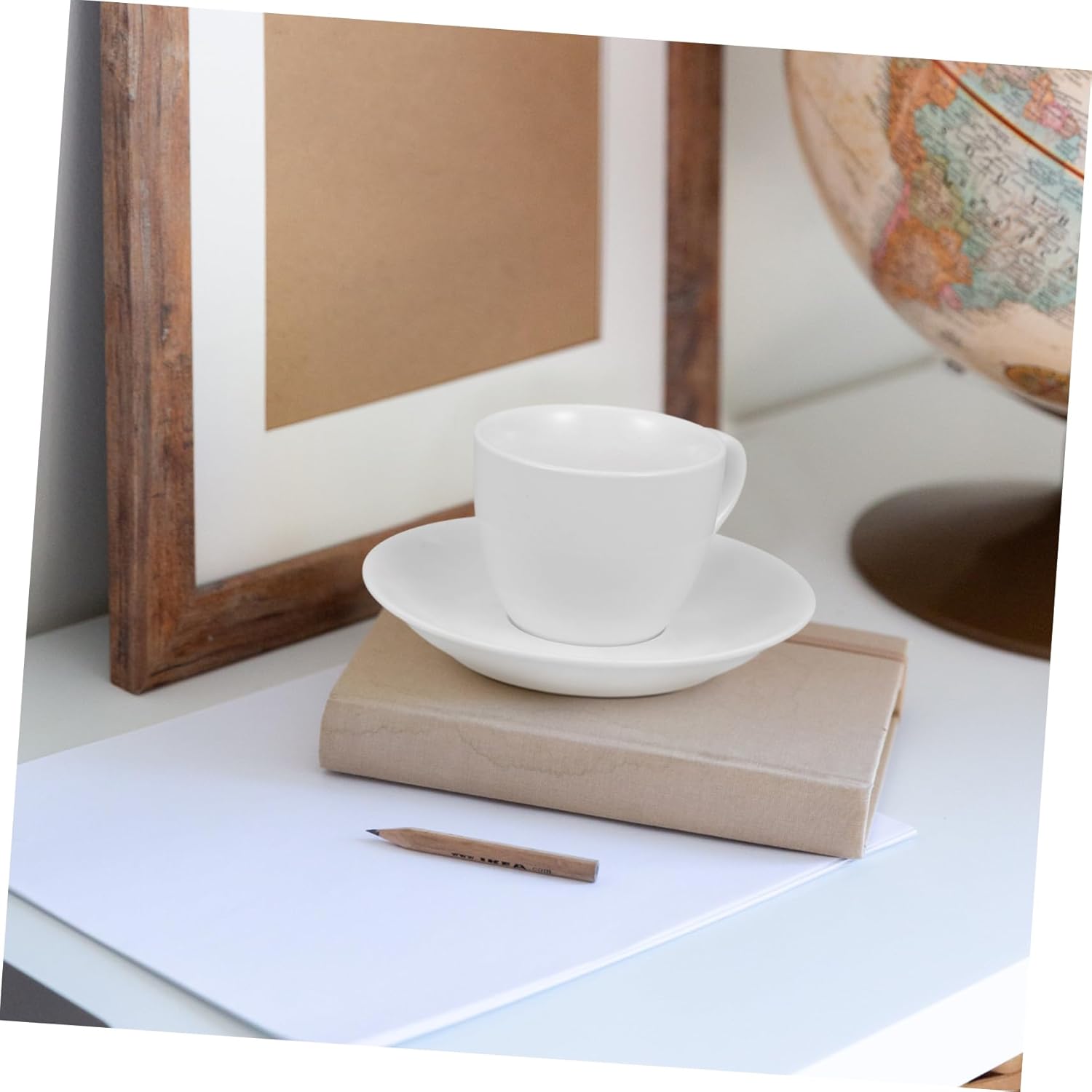 1 Set Plain White Coffee Cup and Saucer Coffee Cup Saucers Tea Cup and Saucer Simple Water Cup Afternoon Tea Cups Tea Serving Cup Ceramic Tea Cup Beverage Cup Coffee Cups