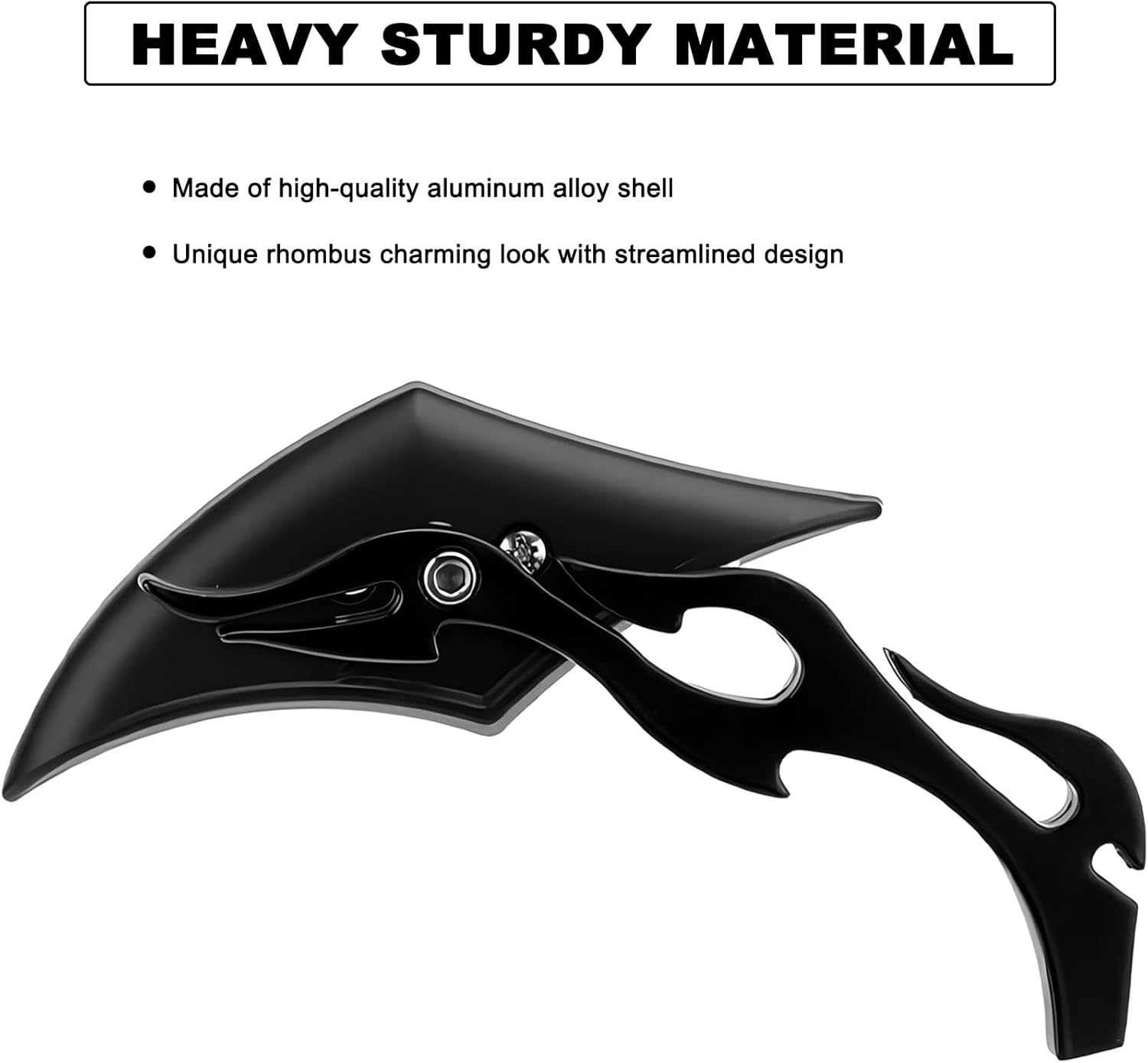 Motorcycle Mirrors Black Diamond Rearview Side Mirror Blue Lens 8MM 10MM 360 Degree Universal Replacement for Harley Softail Dyna Sportster Street Bike Scooter Chopper Cruiser