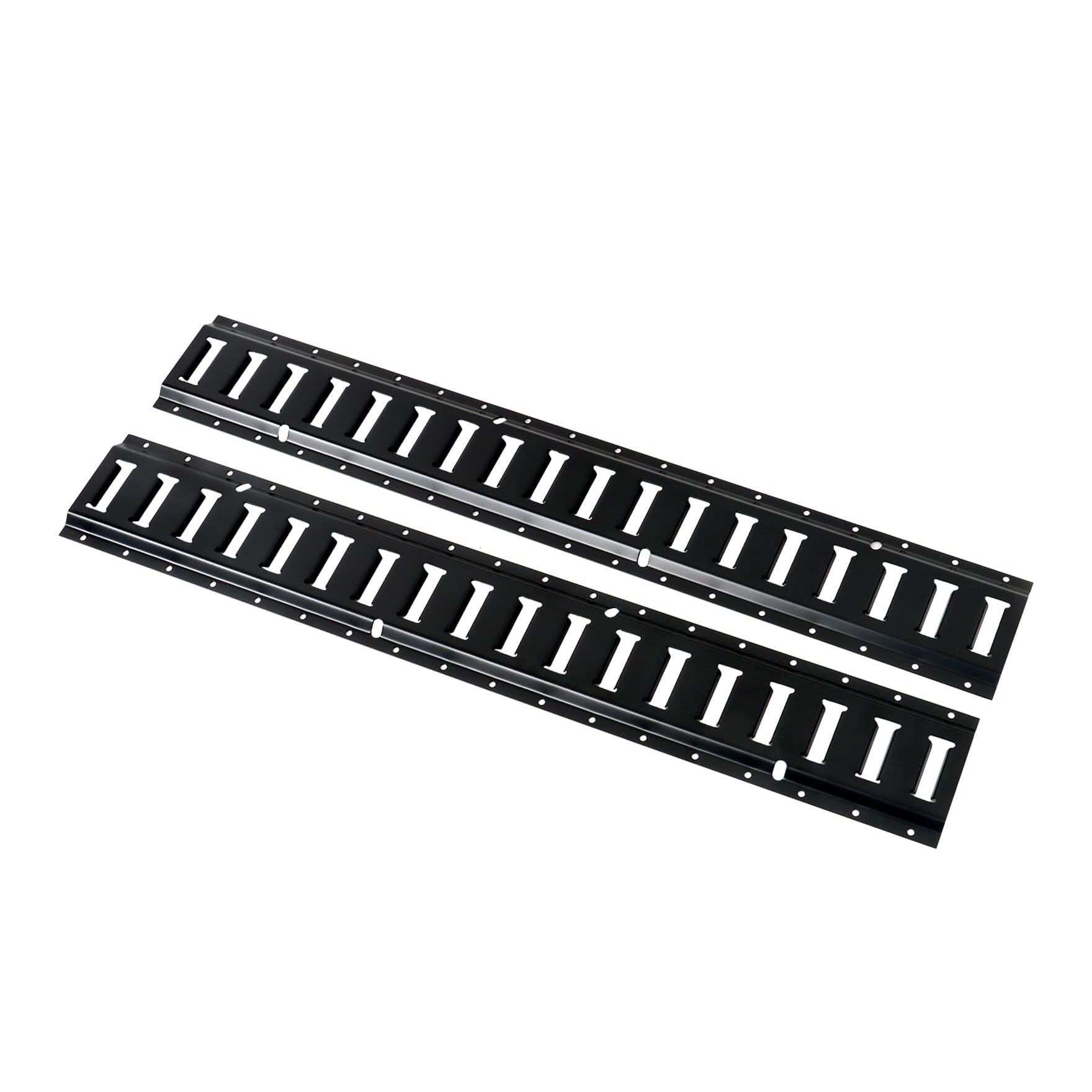 waltyotur 2 binari di fissaggio per pista, 3 pezzi, per garage, furgoni, rimorchi, moto, binari per pista, rivestimento in polvere, nero, 907,2 kg
