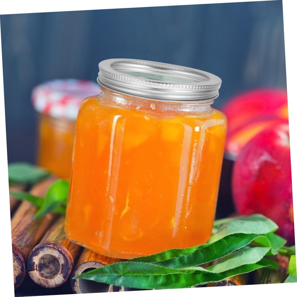 Mikinona 20pcs Wide Mouth Mason Jar Tinplate Lids Airtight Sealing Canning Lids for Reusable Jars
