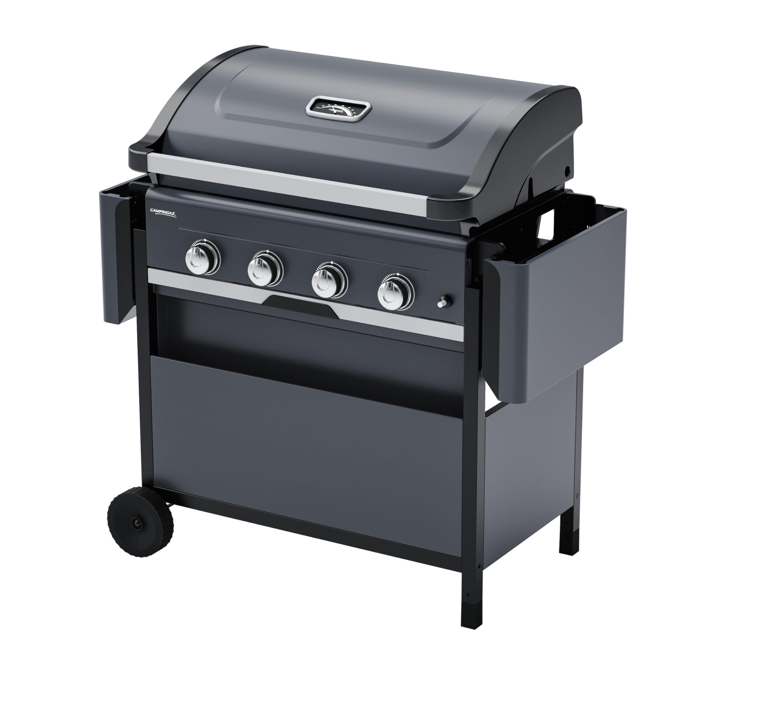 Campingaz Barbecue Gas Select 4 L | BBQ con 4 bruciatori in acciaio inox | coperchio con termometro | con sistema InstaClean | 2 ripiani laterali pieghevoli | potenza 12 kW