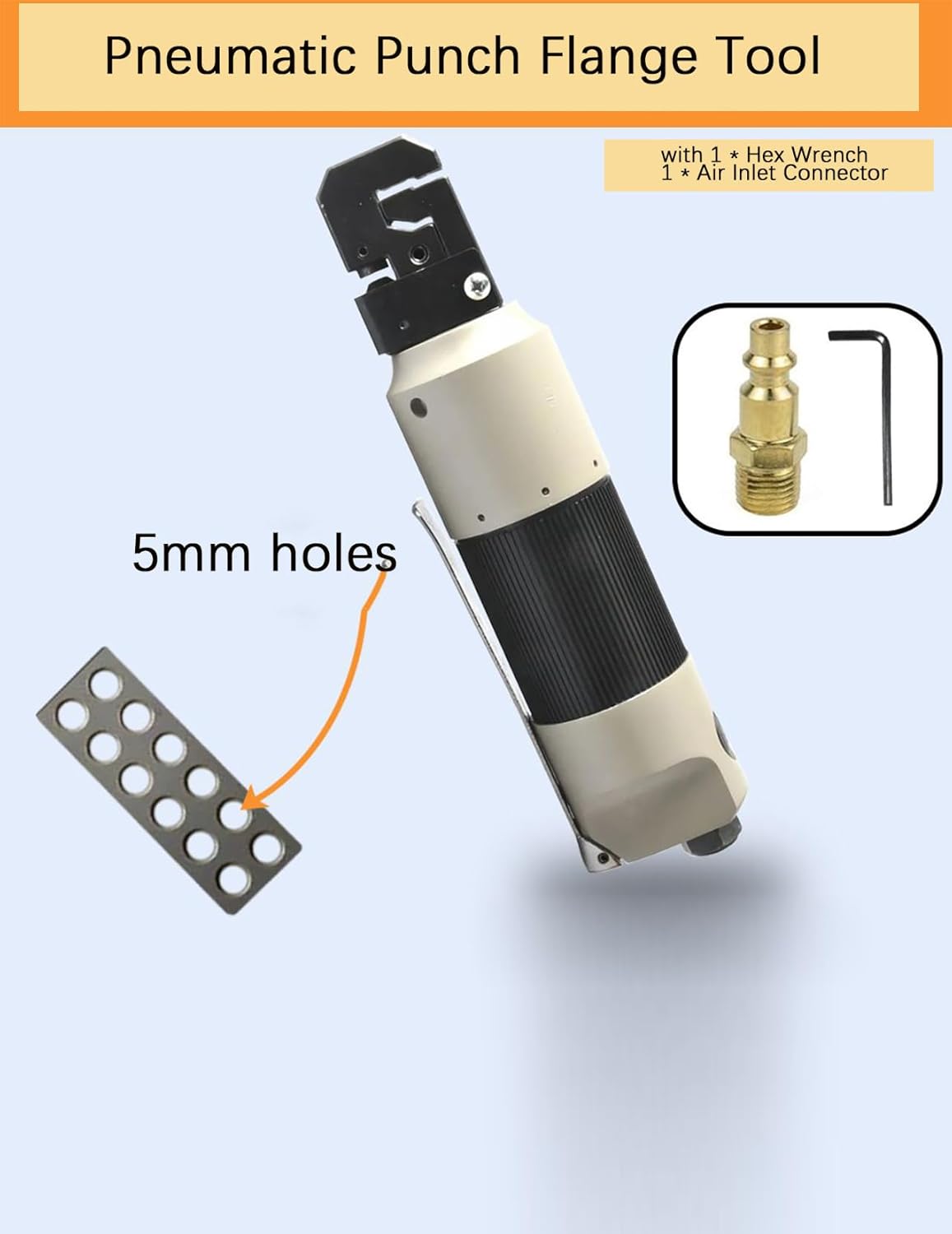 Sheet Metal Hole Punch,Metal Punch Tool Pneumatic Punch Flange Tool 5mm Hole for Plastic Metal Drilling Punching Folding,Metal Hole Punch Tool for Workpiece Automotive