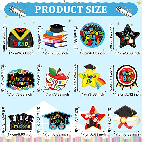 46 Pieces Preschool Graduate Party Decorations Kindergarten Graduation Party Congrats Hanging Swirl For Pre Elementary Celebration Graduation Party Class Of 2023 Ceremony School Party Supplies (Black) #TOP2
