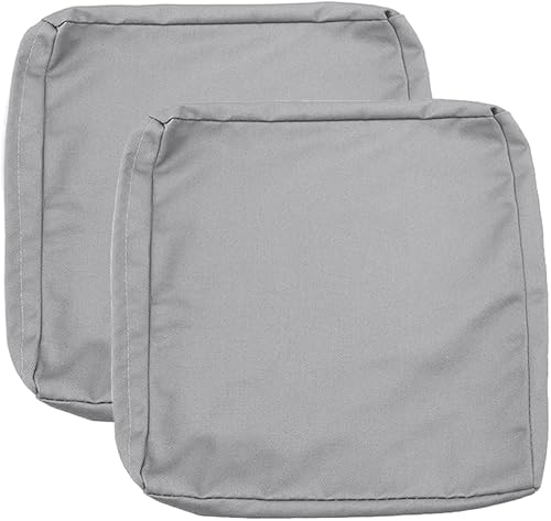 Sqodok - Fundas de cojín de patio de 24 x 24 x 4 pulgadas, resistentes al agua, de repuesto, paquete de 2 fundas para sillas de exterior, para sofá