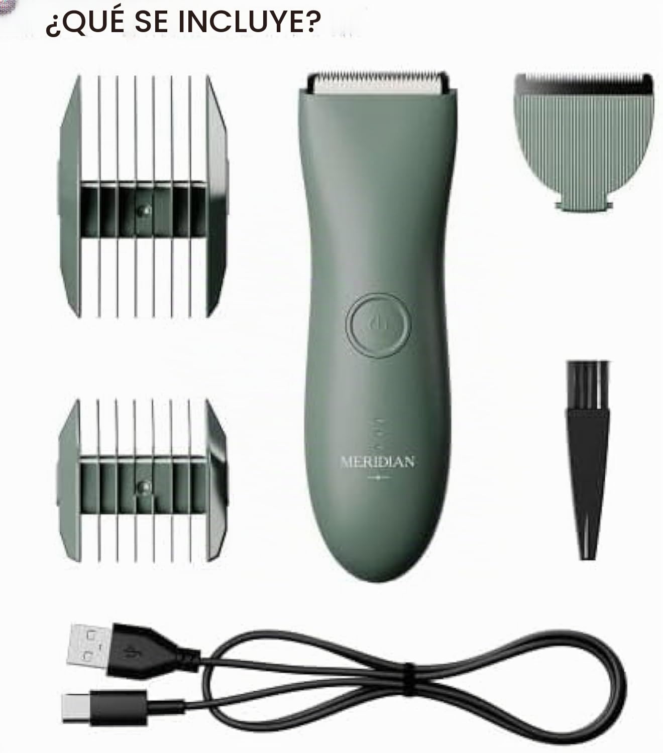 Meridian The Starter Package - Recortadora de pelo corporal para hombre con 1 cuchilla de repuesto, resistente al agua