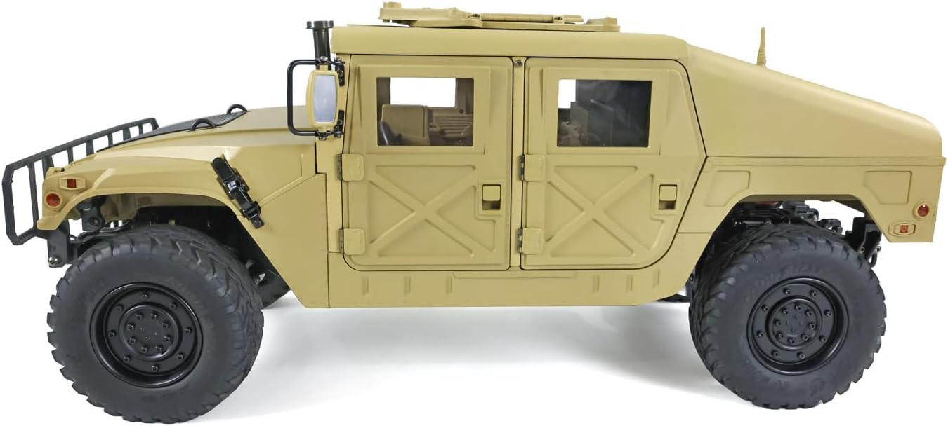 HG 1/10 RC 4 * 4 U.S. 30KM/H Military Vehicle P408 Racing Car Servo ESC Motor 16CH Radio Hobby Grade Model for Ages 14+(Yellow)