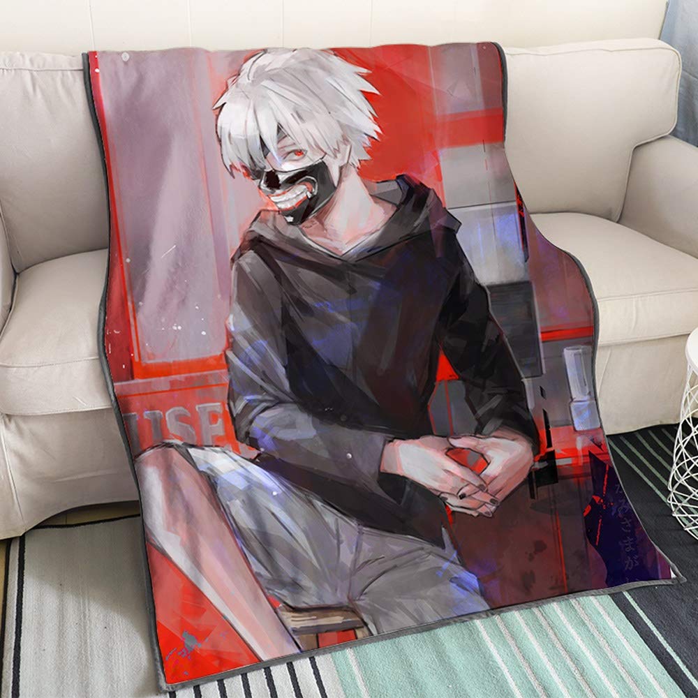 KaiWenLi Tokyo Ghoul Series Pattern 19 / Anime Cartoon Blanket/Single-sided Printing/Easy To Clean/Otaku's Favorite Product/Nap Sofa Air Conditioning Blanket