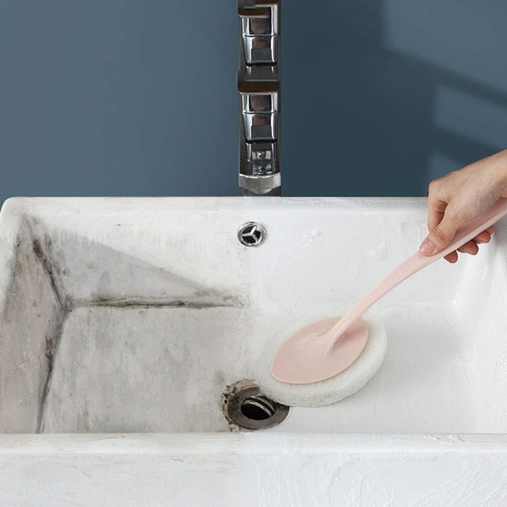 Diseño Clásico Escobilla de baño, WC Cepillo for la Limpieza de baño, Hermoso y Duradero Mango Largo Cepillo de Limpieza (Blanco/Gris/Rosa) Escobillas de Baño (Color : White)