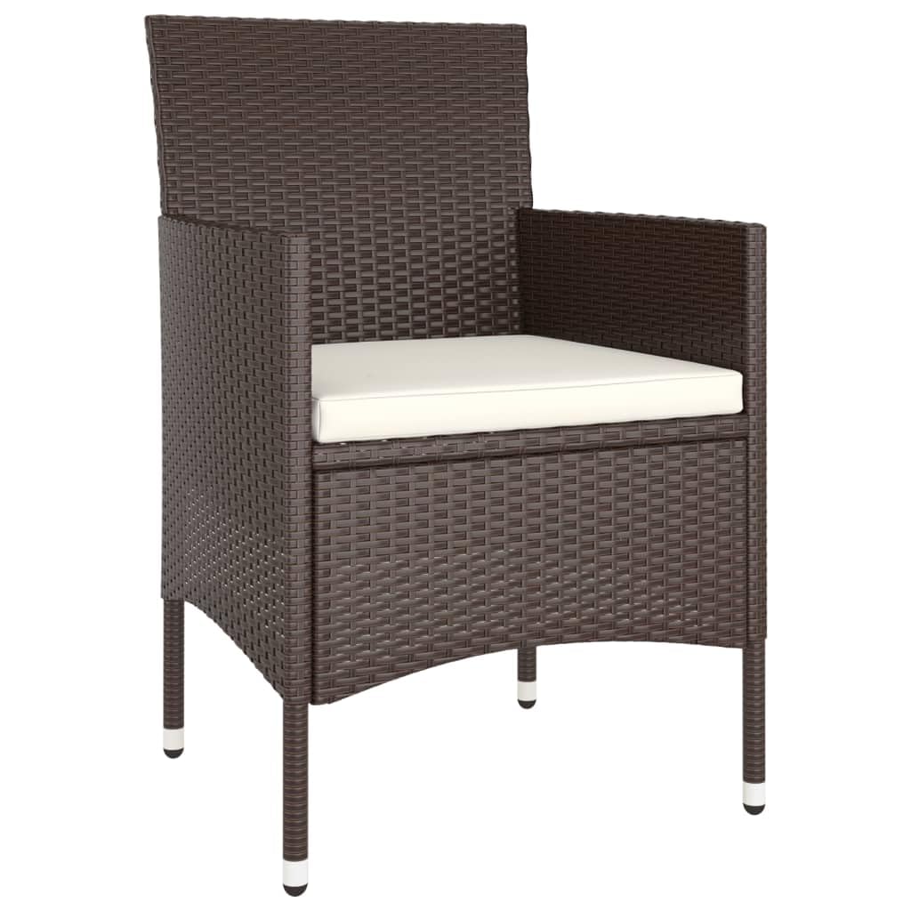 ShGaxin Set bistrot da giardino 5 pezzi rattan PE vetro temperato marrone, set tavolo e sedie giardino, tavolo terrazza esterna e sedie, set terrazza, mobili da giardino esterno - 3058371
