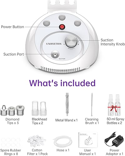 Miniatura 10 de UNOISETION Eliminadores de puntos negros, 2 en 1 de grado profesional en el hogar, limpiador de poros para puntos negros, puntos blancos,