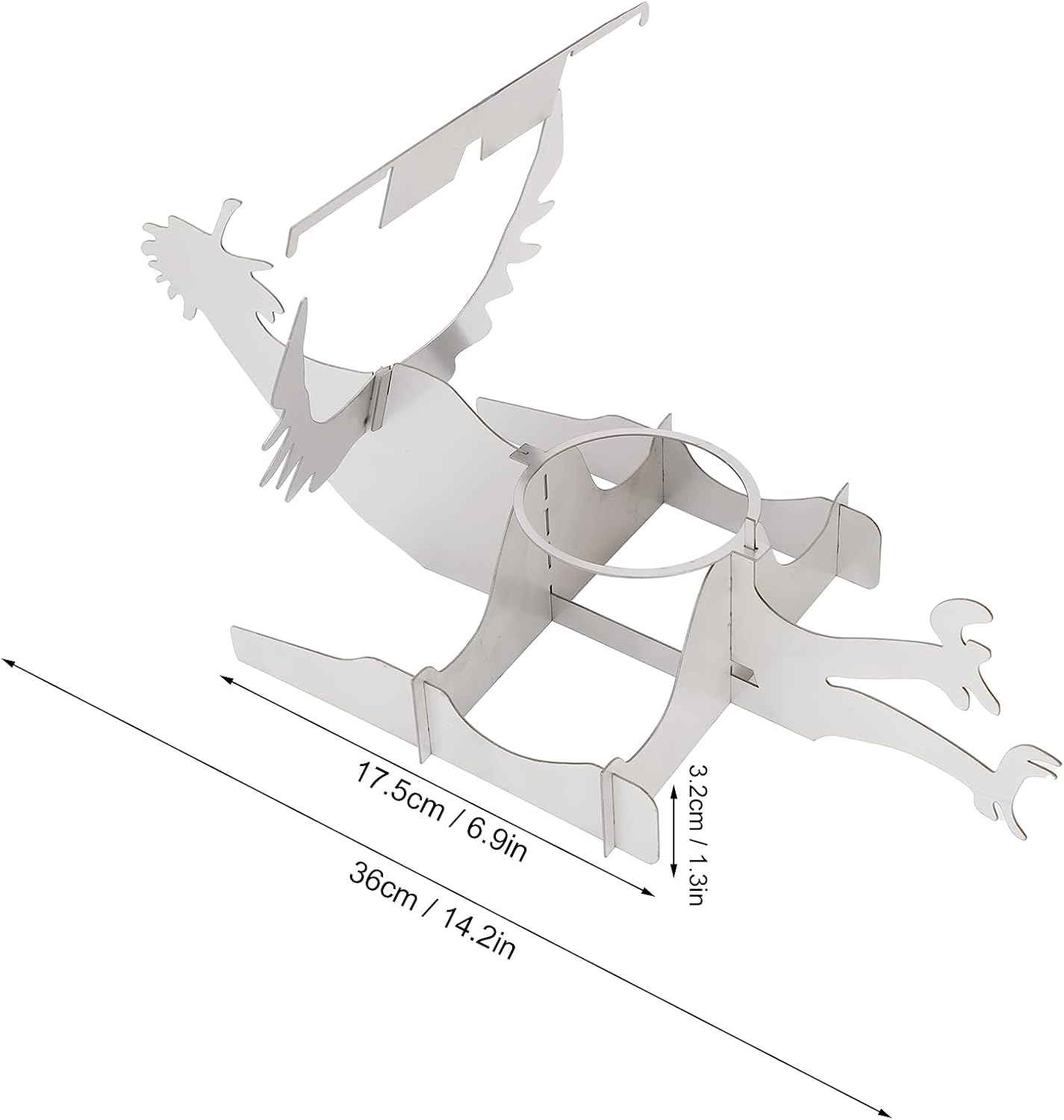 ポータブルチキンスタンド、14.2インチオートバイビール缶チキンホルダーグリル用、シルバーポータブルビールチキンスタンド、ポリッシュ