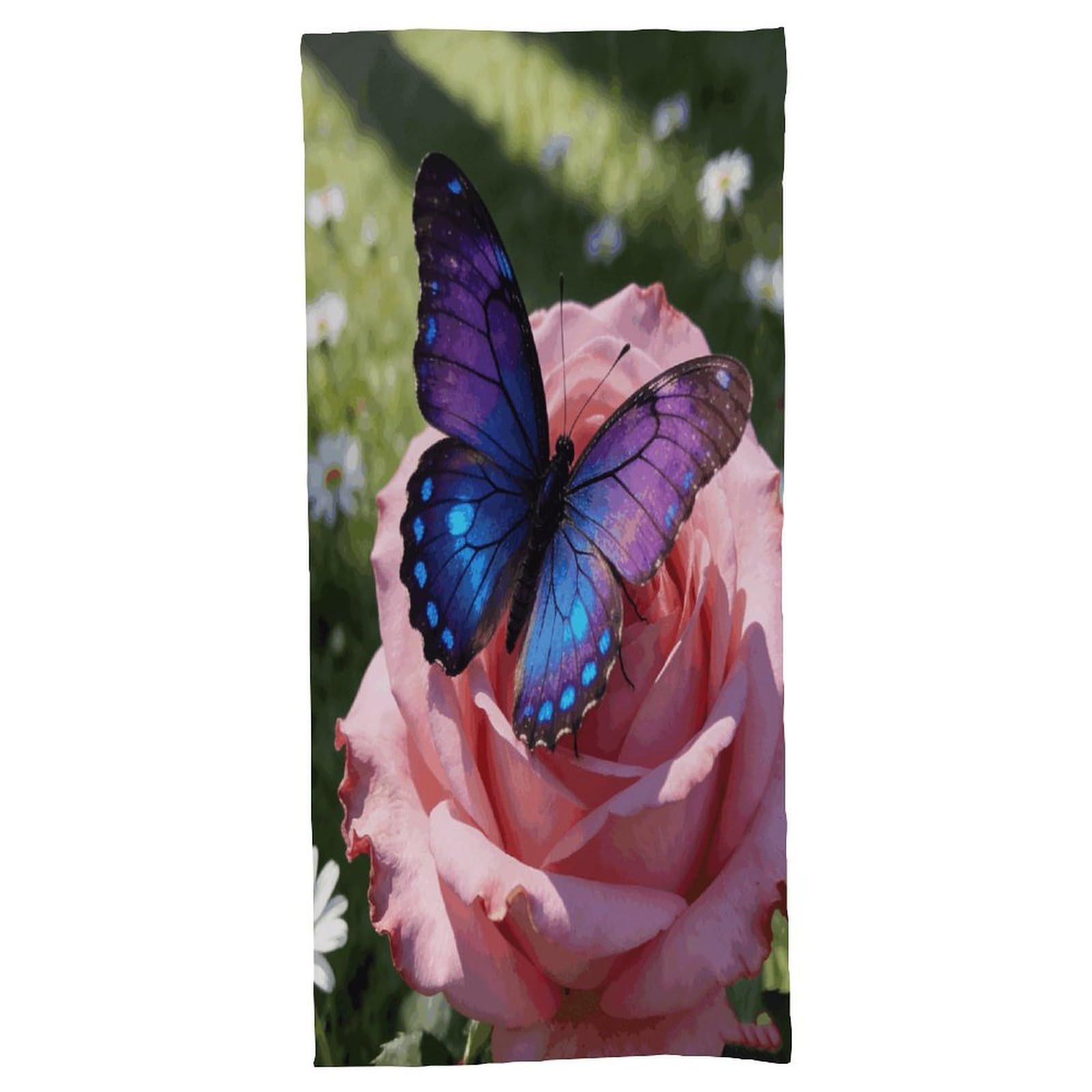 Fodpand Style Butterfly And Flowers Bath Towel, Highly Absorbent & Quick Drying Beach Towel, Compact & Lightweight Pool Towel For Bathroom, Beach, Pool, Gym, Spa, And Hotel Use