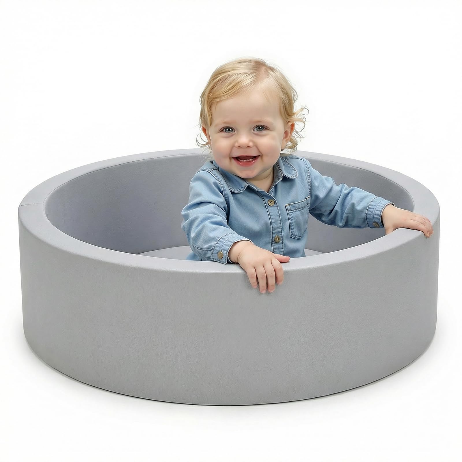 Wilwolfer Ball Pit for Toddlers: Foldable Baby Ball Pit, Round Soft Play Ball Pool, Foam Ball Pit For Baby, Soft Memory Foam