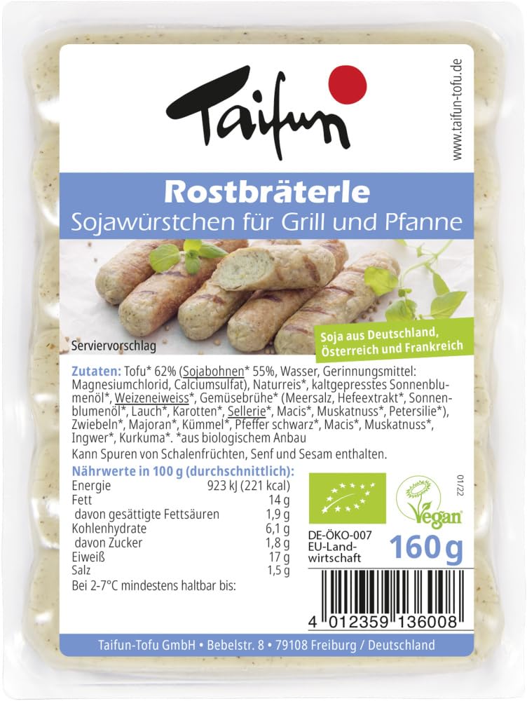 Tofu Brat- und Grillwurst Rostbräterle 6 x 160 g