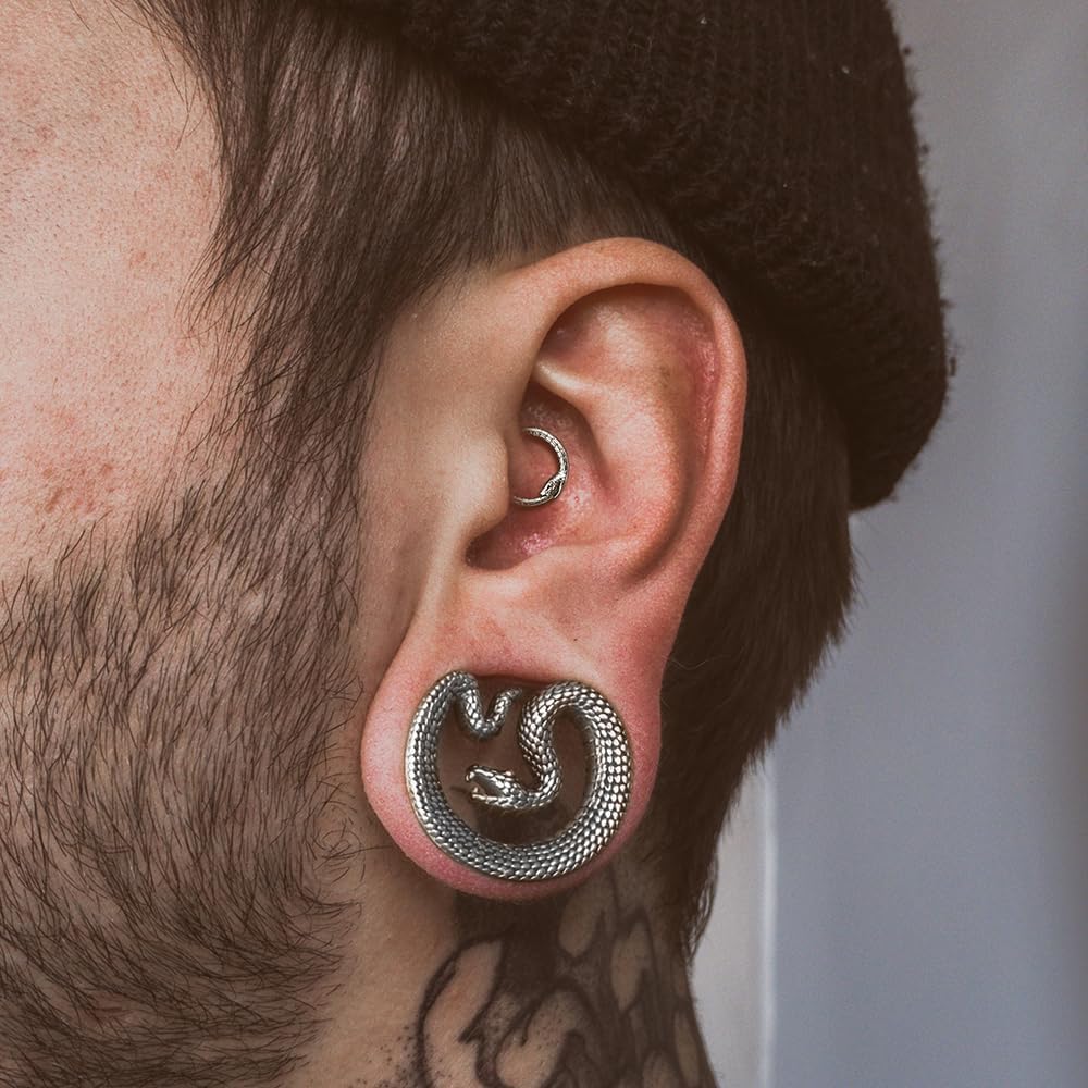 1Pack 16G/8mm Surgical Stainless Steel Segment Nose Rings,Cartilage Clicker Hoop Earrings for Rook,Daith,Tragus, Gold Silver septum rings for men and women - Image 7