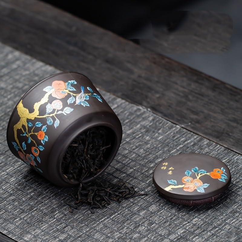 XYNSNDB Tarro de azúcar, Lata de té de Arena púrpura, Lata de té de cerámica para Despertar, Lata sellada de Frutas secas, Lata pequeña de Almacenamiento para Viaje en casa, Lata de té
