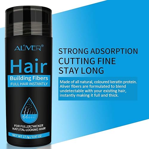 Miniatura 9 de ELAIMEI Fibras de cabello negro para cabello fino, fórmula natural, polvo sin perfume, negro, unisex, adultos, hombres y mujeres