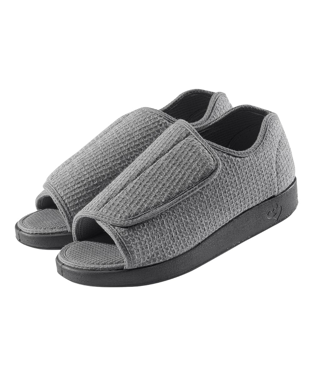 Silverts Diabetic Open-Toe Shoes for Men Extra-Wide Non-Slip Comfortable  Slippers for Elderly, Swelling, Sensitive Feet