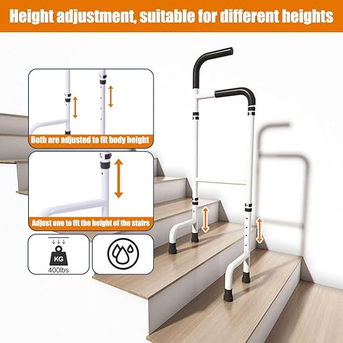 Miniatura 4 de Barra de asistencia de pie, dispositivo de asistencia de aluminio ajustable para ancianos, portátil, ayuda de movilidad para ayudar a la escalera,