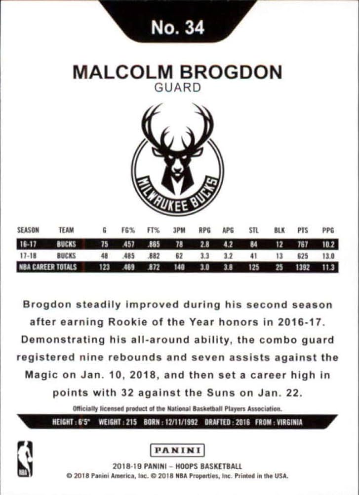 NBAカード Malcolm Brogdon auto 2016-17 PANINI PRIZM MALCOLM BROGDON ROOKIE AUTO RC #31
