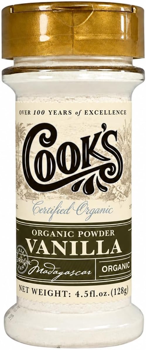 Cook's Organic Vanilla Powder for Baking, Powdered Vanilla Extract, 4.5 oz
