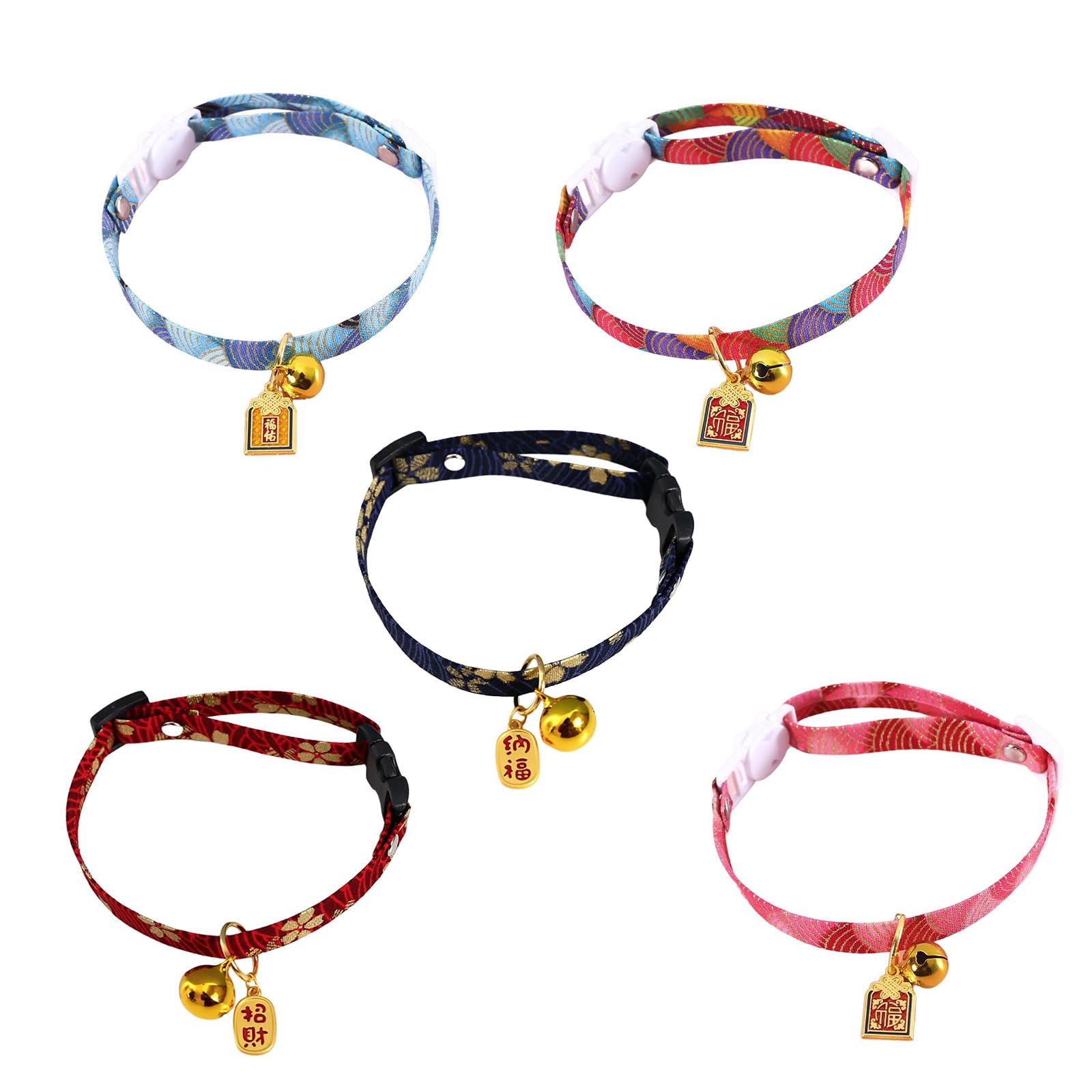 QWQJ Pet New Year Wear Embroidery Collar Necklace Charm Wedding Costume Blessing Chain Embroidered Necklace