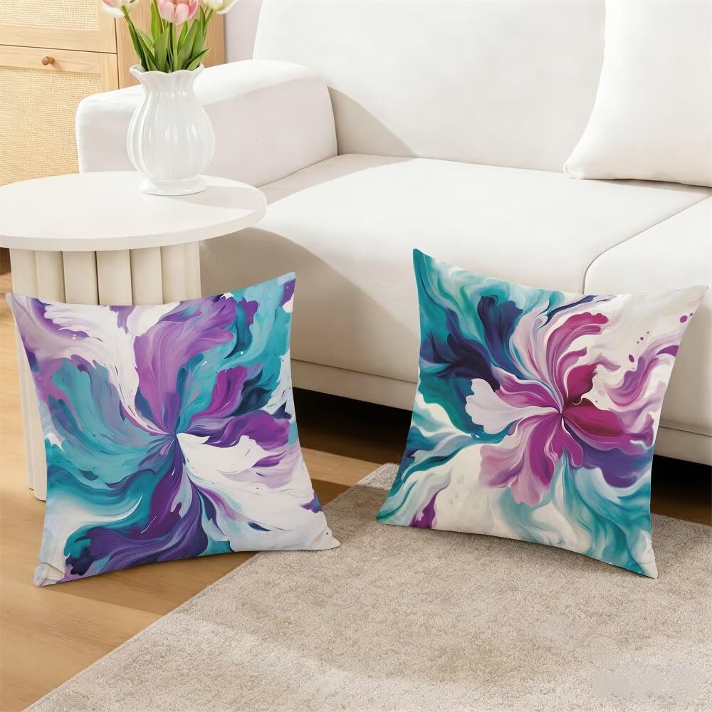 Aksamitna poszewka na poduszkę 60 x 60 cm, zestaw 2 szt., poduszki dekoracyjne, abstrakcyjne, skandynawskie, dekoracyjne, kolorowe poduszki na sofę, sofę, krzesło, łóżko (IU173)