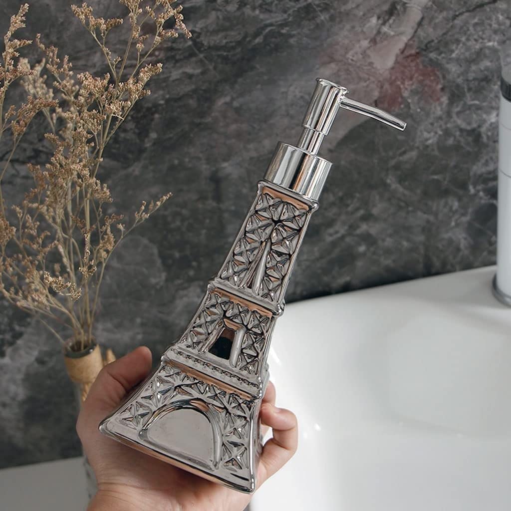Shampoo Gel Doccia da Bagno Creativo Torre Eiffel Portatile in Ceramica Argento s