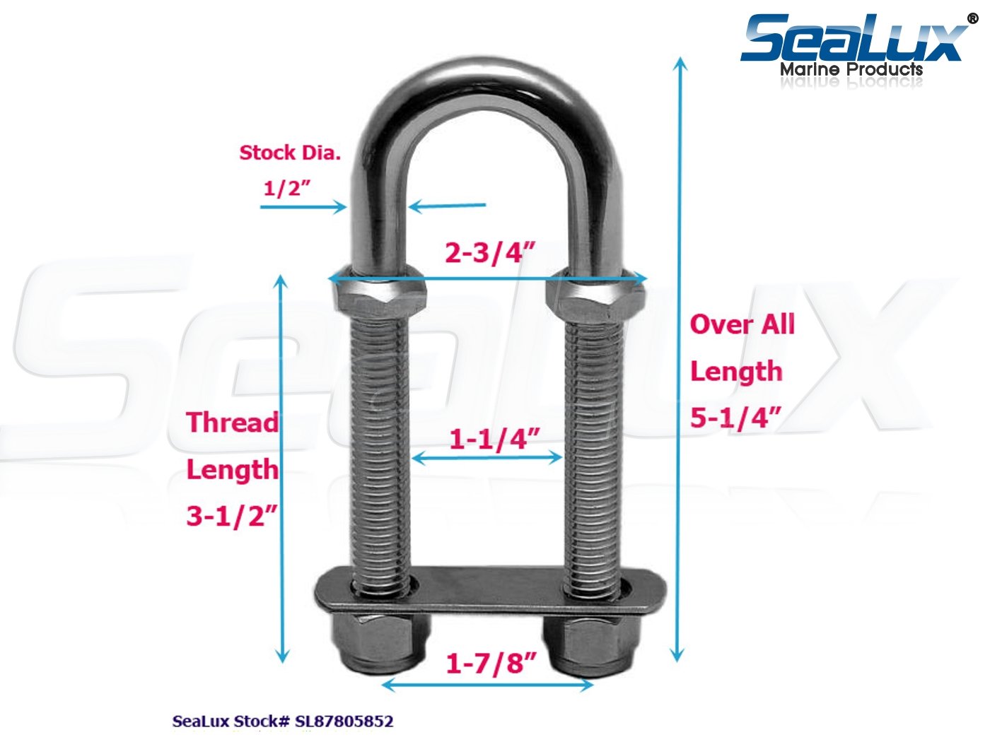 Bullone Ad Occhio Per Prua/Poppa Barca In Acciaio Inox 304 7/16 X 4-3/4 (S0353-11120) - Suncor