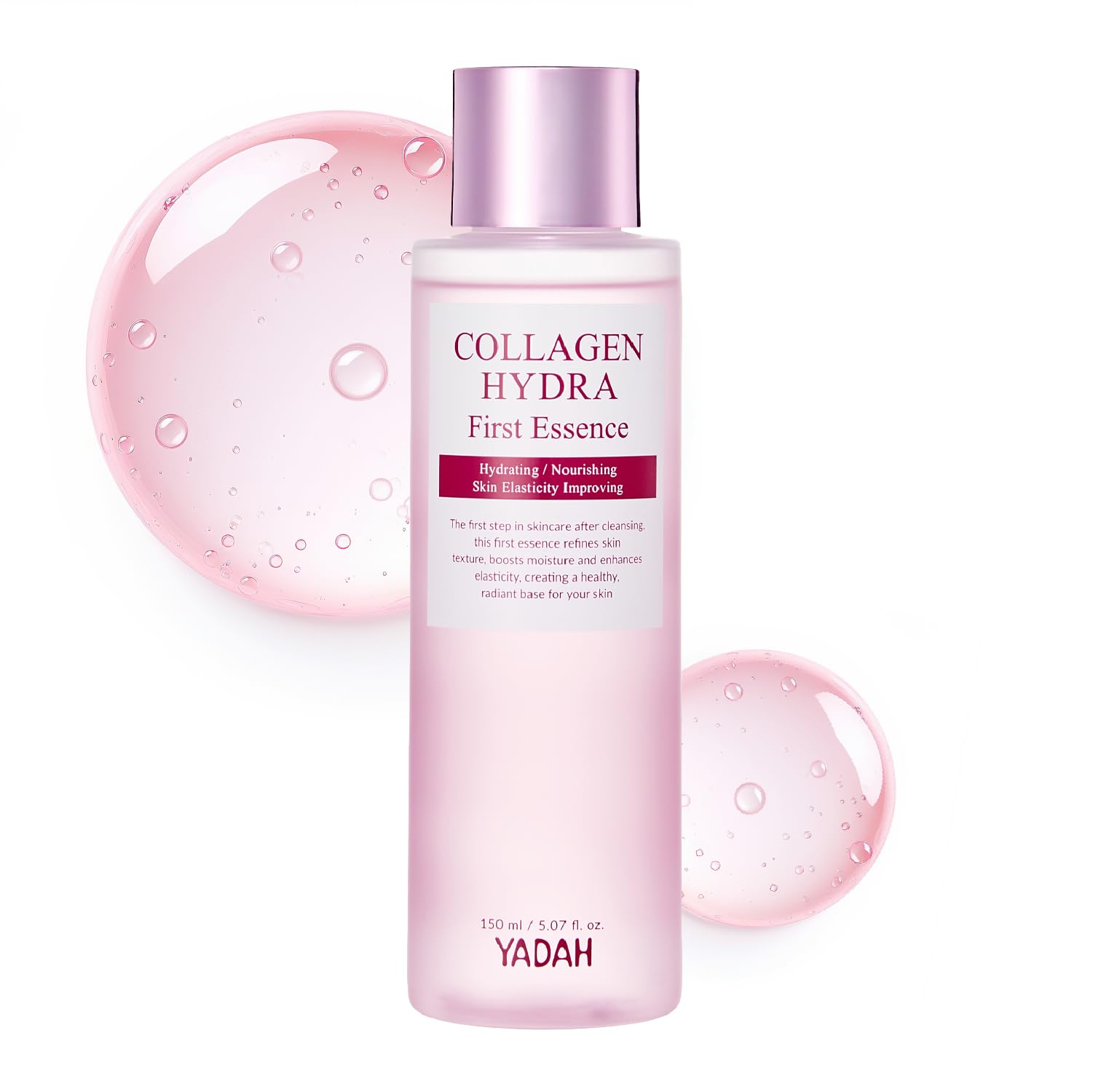 YADAH Collagen Hydra Essence – Deep Hydration, Soothing with 80,000ppm Collagen peptides and Triple Hyaluronic Acid, Centella Asiatica Extract, Niacinamide – 5.07 fl oz