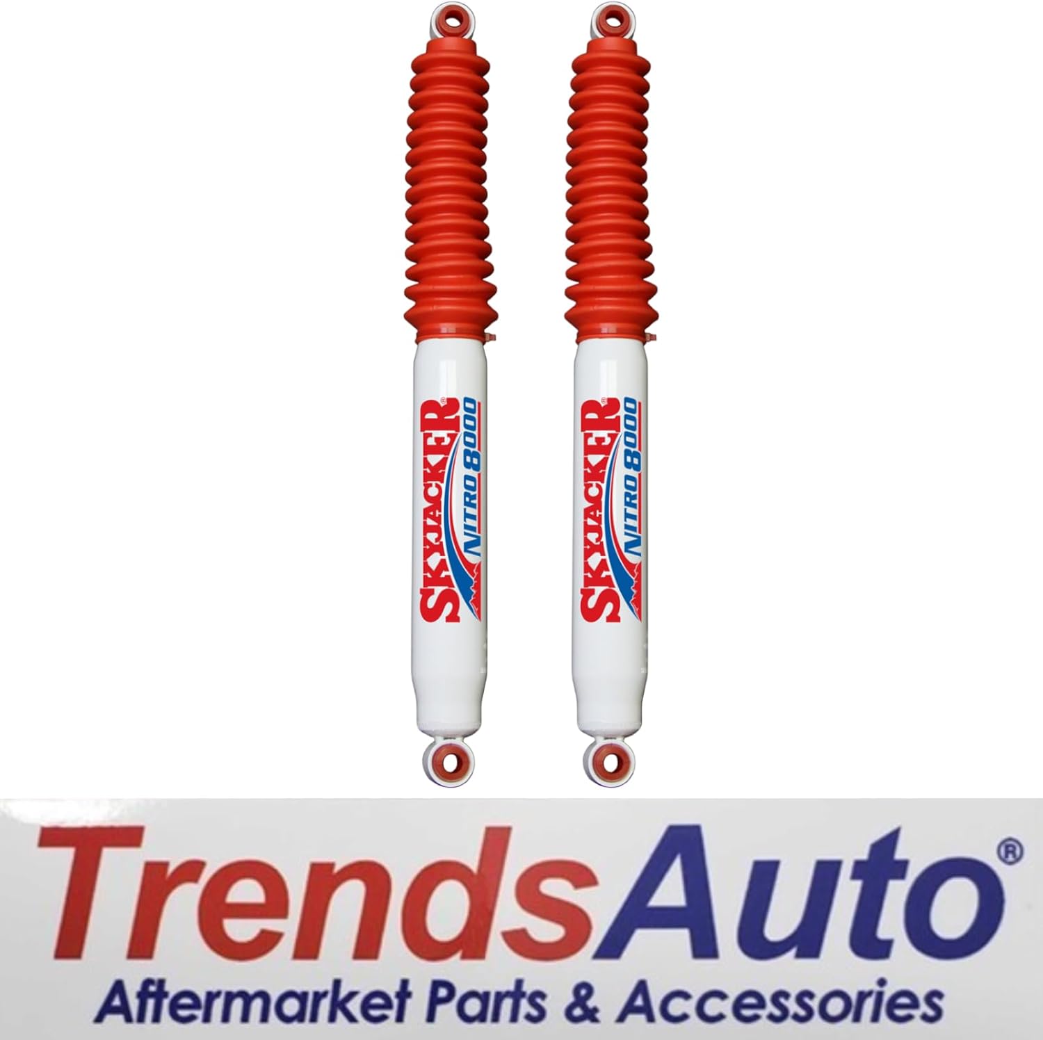 Skyjacker Pair of Rear 8000 Nitro Series Shocks fits 2011-2025 Silverado & Sierra 2500HD/3500HD with a 2-3.5" Rear Lift | Long Lasting | TrendsAuto Decal
