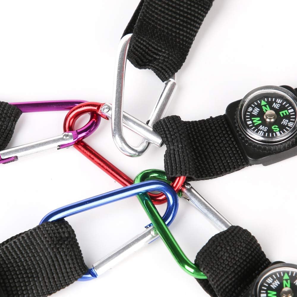 PROLOSO Carabiner Compass Keychain Belt Clips Kids Toys Prizes Outdoors Adventure Party Favors 36 Pcs - Image 2